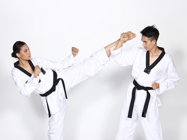 taekwondo man and woman